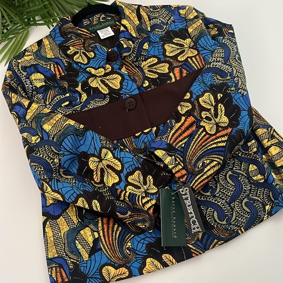 NWT Harve Bernard structured blue floral blazer size 16 - Picture 5 of 15